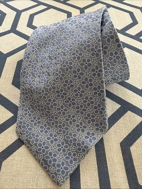 Men's City of London Blue Silk Tie - Floral Print
